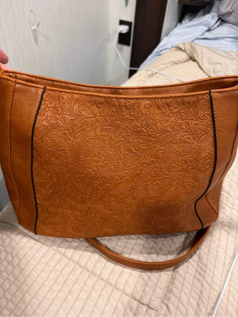 Sam & Hadley Tan Shoulder Bag; EUC